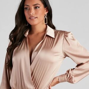 Elegant Satin Blouse in Cream
